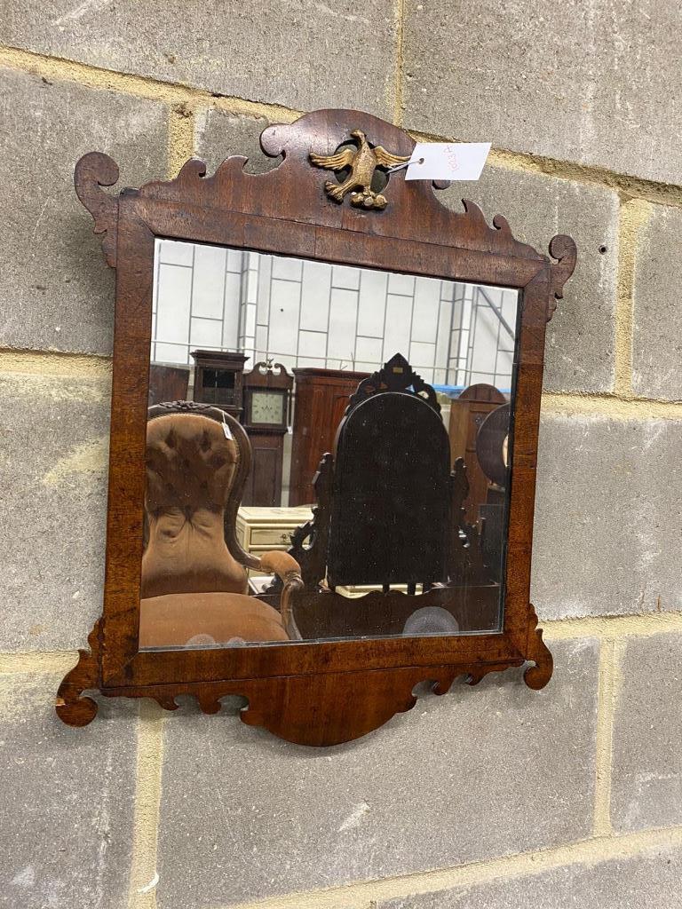A George III style mahogany fret cut wall mirror